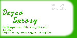 dezso sarosy business card